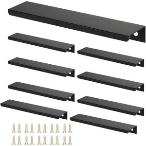 LONGZIMING 10pcs Cabinet Pulls, Furniture Handles For Drawer, Cabinet, Drawer, Kitchen Cupboard,Hole Distance-192mm,Black Black 250MM LONGZIMING 10pcs Cabinet Pulls, Furniture Handles For Drawer, Cabinet, Drawer, Kitchen Cupboard,Hole Distance-192mm,Black Black 250MM