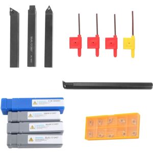 TLILY 10Pcs Carbide Insert Blades + 4Pcs Lathe Turning Tool Holder Set Wrench for Machine Sets TLILY 10Pcs Carbide Insert Blades + 4Pcs Lathe Turning Tool Holder Set Wrench for Machine Sets
