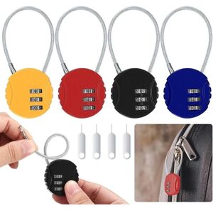 Mumu - 10pcs Combination Lock, Small Cable Code Lock, 3 Digit Security Combination Lock, Resettable for Suitcase, Travel Bag and Locker, with 4 Mumu - 10pcs Combination Lock, Small Cable Code Lock, 3 Digit Security Combination Lock, Resettable for Suitcase, Travel Bag and Locker, with 4