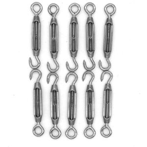 IKODM 10Pcs M4 Hooks and Eyes, c to o Turnbuckle, 304 Stainless Steel, Heavy Duty Tension Wire Rope Hardware Kit, for Sun Shade, Tent Awning Installation IKODM 10Pcs M4 Hooks and Eyes, c to o Turnbuckle, 304 Stainless Steel, Heavy Duty Tension Wire Rope Hardware Kit, for Sun Shade, Tent Awning Installation