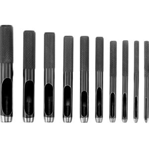 AOUGO 10pcs Round Steel Hollow Hole Punch Set 1mm to 10mm Leather Hollow Hole Punching Tools for Leather, Watch Straps, Gasket Belt, Shoes, Fabric, Canvas AOUGO 10pcs Round Steel Hollow Hole Punch Set 1mm to 10mm Leather Hollow Hole Punching Tools for Leather, Watch Straps, Gasket Belt, Shoes, Fabric, Canvas