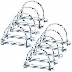 Gotrays - 10pcs Safety Coupler Pin Lock Axle, 5/16 Inch pto Lock Axle with Round Thread Retainer for Farm Trailers Lawn Garden, Gotrays - 10pcs Safety Coupler Pin Lock Axle, 5/16 Inch pto Lock Axle with Round Thread Retainer for Farm Trailers Lawn Garden,