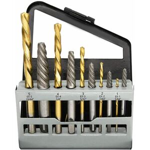 Hoopzi - 10PCS Screw Extractor and Left Hand Cobalt Drill Bit Set, Damaged Screw Remover Drill Extractor Combination Set Hoopzi - 10PCS Screw Extractor and Left Hand Cobalt Drill Bit Set, Damaged Screw Remover Drill Extractor Combination Set