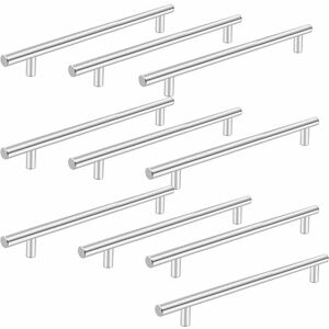 HOOPZI 10pcs Stainless Steel Kitchen Cabinet Handle, Hole Spacing 256mm, Kitchen Door Handle, Furniture Handle Door Handles for Kitchen Cupboard Bathroom HOOPZI 10pcs Stainless Steel Kitchen Cabinet Handle, Hole Spacing 256mm, Kitchen Door Handle, Furniture Handle Door Handles for Kitchen Cupboard Bathroom