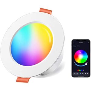 Tinor - 10W led Recessed Spotlight (Equivalent to 80W) rgb Dimming Color rgbw IP44 3000-6500K Round Dimmable Remote Control Recessed (Set of 4) Tinor - 10W led Recessed Spotlight (Equivalent to 80W) rgb Dimming Color rgbw IP44 3000-6500K Round Dimmable Remote Control Recessed (Set of 4)