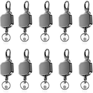 TLILY 10X Heavy Duty Metal Retractable Carabiner Keychain Belt Badge Reels Clip Cord 28.3 Inch Reinforced Steel TLILY 10X Heavy Duty Metal Retractable Carabiner Keychain Belt Badge Reels Clip Cord 28.3 Inch Reinforced Steel