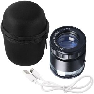 Tlily - 10X Illuminated Jewelers Magnifier Measuring Scale, usb Rechargeable 6 led Lights, 25-27mm, Suitable for Jewelry Coins Tlily - 10X Illuminated Jewelers Magnifier Measuring Scale, usb Rechargeable 6 led Lights, 25-27mm, Suitable for Jewelry Coins