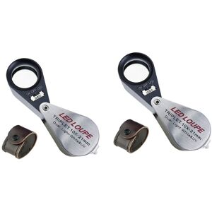 TLILY 10x Magnification Jeweler Loupe Triplet Lens Magnifier with 6 led uv Light 21mm for Gems, Jewelry, Coins, Stamps, etc X2 I340565 TLILY 10x Magnification Jeweler Loupe Triplet Lens Magnifier with 6 led uv Light 21mm for Gems, Jewelry, Coins, Stamps, etc X2 I340565