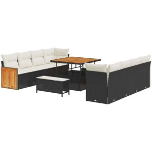 Garden Sofa Set 11 pcs Black, Cream 100 x 100 x 71 cm Vidaxl Garden Sofa Set 11 pcs Black, Cream 100 x 100 x 71 cm Vidaxl