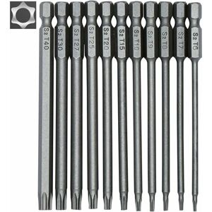 GOTRAYS 11 Piece Long Torx Screwdriver Bit Set - Magnetic Bits - 1/4' Hex Shank - Sizes T6 to T40 - 100mm Length GOTRAYS 11 Piece Long Torx Screwdriver Bit Set - Magnetic Bits - 1/4' Hex Shank - Sizes T6 to T40 - 100mm Length