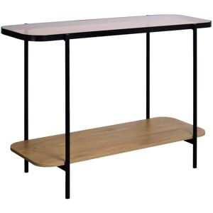 Sweeek - 110cm vintage console with black metal and wood effcet, Smooky, Natural, 110x39x76 cm Sweeek - 110cm vintage console with black metal and wood effcet, Smooky, Natural, 110x39x76 cm