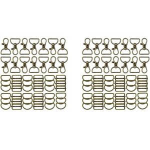 TLILY 112 Pieces Keychain Hooks with d Rings Handbag Hardware Set for Making Lobster Clasps Swivel Clasps Slide Buckle TLILY 112 Pieces Keychain Hooks with d Rings Handbag Hardware Set for Making Lobster Clasps Swivel Clasps Slide Buckle