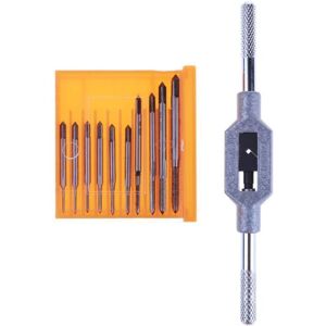 Gotrays - 11Pcs Mini Tap Wrench Set, High Speed Steel Hand Thread Tap Holder Set M1, M1.2, M1.4, M1.6, M1.7, M1.8, M2, M2.5, M3, M3.5(11PC Mini Tap Gotrays - 11Pcs Mini Tap Wrench Set, High Speed Steel Hand Thread Tap Holder Set M1, M1.2, M1.4, M1.6, M1.7, M1.8, M2, M2.5, M3, M3.5(11PC Mini Tap