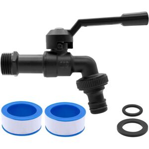 WOIYIC 1/2" Brass Garden Tap - Frost Resistant - 20°C - Heat Resistant - 120°C - With Hose Connectors - Black WOIYIC 1/2" Brass Garden Tap - Frost Resistant - 20°C - Heat Resistant - 120°C - With Hose Connectors - Black