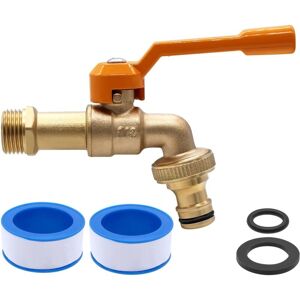 WOIYIC 1/2" Brass Garden Tap - Frost Resistant - 20°C - Heat Resistant - 120°C - With Hose Connectors - Yellow WOIYIC 1/2" Brass Garden Tap - Frost Resistant - 20°C - Heat Resistant - 120°C - With Hose Connectors - Yellow