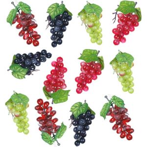 TLILY 12 Bunches Artificial Grapes Simulation Decorative Lifelike Fake Clusters for Wedding Wine Kitchen Centerpiece TLILY 12 Bunches Artificial Grapes Simulation Decorative Lifelike Fake Clusters for Wedding Wine Kitchen Centerpiece