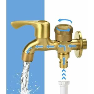 Mumu - 1/2' Double Tap, Brass Garden Tap, Outdoor Tap, Double Outlet Garden Frost Free Tap, Washing Machine Tap, Double Ball Drain Tap for Garden, Mumu - 1/2' Double Tap, Brass Garden Tap, Outdoor Tap, Double Outlet Garden Frost Free Tap, Washing Machine Tap, Double Ball Drain Tap for Garden,