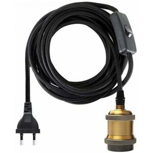 YMYNY 1.2 Meter E27 Socket with Switch, Fabric Electrical Cord for Edison Bulb Socket/Retro Pendant Light/Creative Lamp, Vintage Brass Lamp Adapter mumu YMYNY 1.2 Meter E27 Socket with Switch, Fabric Electrical Cord for Edison Bulb Socket/Retro Pendant Light/Creative Lamp, Vintage Brass Lamp Adapter mumu