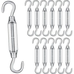 Tlily - 12 Pack Hook and Turnbuckle for Cable Wire Rope Tension, 304 Stainless Steel Tension Tlily - 12 Pack Hook and Turnbuckle for Cable Wire Rope Tension, 304 Stainless Steel Tension