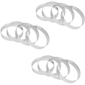 TLILY 12 Pcs Round Bottom Porous Ring Cake Mold Baking Tools Mousse Perforated Heat Resistant, 10cm TLILY 12 Pcs Round Bottom Porous Ring Cake Mold Baking Tools Mousse Perforated Heat Resistant, 10cm