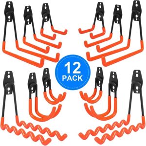 WOIYIC 12-Piece Garage Storage Hook Set, Garage Hooks with Anti-Slip Coating, Wall-Mounted Garage Hooks Including Wave Hook, J-Hook, Square Hook, for Power WOIYIC 12-Piece Garage Storage Hook Set, Garage Hooks with Anti-Slip Coating, Wall-Mounted Garage Hooks Including Wave Hook, J-Hook, Square Hook, for Power