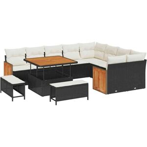 Garden Sofa Set 12 pcs Black, Cream 100 x 100 x 71 cm Vidaxl Garden Sofa Set 12 pcs Black, Cream 100 x 100 x 71 cm Vidaxl