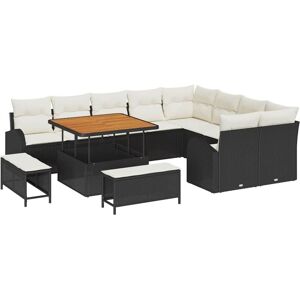 Garden Sofa Set 12 pcs Black, Cream 100 x 100 x 71 cm Vidaxl Garden Sofa Set 12 pcs Black, Cream 100 x 100 x 71 cm Vidaxl