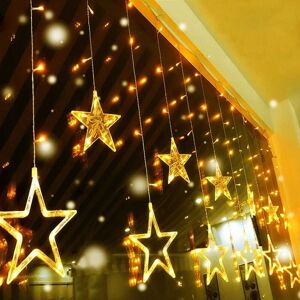 MEMKEY 12 Stars Indoor Outdoor Light Curtain Connectable 8 Lighting Modes 138 LEDs Wall Light Garland Party Christmas Wedding Window Garden Birthday MEMKEY 12 Stars Indoor Outdoor Light Curtain Connectable 8 Lighting Modes 138 LEDs Wall Light Garland Party Christmas Wedding Window Garden Birthday