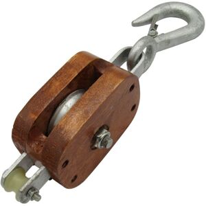 Securefix Direct - 1.2 Ton 8' Single Wood Block With Hook - 24MM Wire Rope Wooden Securefix Direct - 1.2 Ton 8' Single Wood Block With Hook - 24MM Wire Rope Wooden