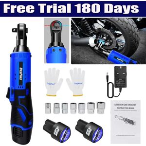 Dayplus - 120Nm 3/8' Cordless Electric Impact Wrench Drill Gun Ratchet Driver+ 2 Batteries Dayplus - 120Nm 3/8' Cordless Electric Impact Wrench Drill Gun Ratchet Driver+ 2 Batteries