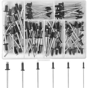 BEIJIYI 120pcs Blind Rivets, Aluminum Blind Rivets, Black Blind Rivet Kit, Metal Rivets with Furniture Case for Electric Hand Riveter Guns, M2.4/M3.0/M3.2 BEIJIYI 120pcs Blind Rivets, Aluminum Blind Rivets, Black Blind Rivet Kit, Metal Rivets with Furniture Case for Electric Hand Riveter Guns, M2.4/M3.0/M3.2