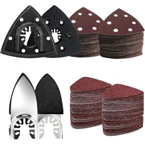 TLILY 124 Pcs Oscillating Tool Sanding Pad Kit 2Pcs 3-1/2 Inch Triangle Pads Fingertip Sand 120Pcs Sandpaper TLILY 124 Pcs Oscillating Tool Sanding Pad Kit 2Pcs 3-1/2 Inch Triangle Pads Fingertip Sand 120Pcs Sandpaper