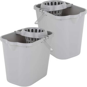 STORM TRADING GROUP 2 x 12L Mop Bucket & Wringer Multi Surface Plastic Bucket With Handle STORM TRADING GROUP 2 x 12L Mop Bucket & Wringer Multi Surface Plastic Bucket With Handle