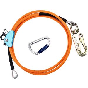 MEMKEY 12mm x 2.4m safety harness with triple locking carabiner, adjustable carrying strap, small extension for fall protection MEMKEY 12mm x 2.4m safety harness with triple locking carabiner, adjustable carrying strap, small extension for fall protection