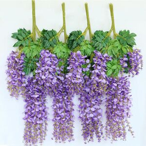 LIVINGANDHOME 12PCS Artificial Silk Wisteria Fake Flower Vine Wedding Garland Hanging Decoration, Purple LIVINGANDHOME 12PCS Artificial Silk Wisteria Fake Flower Vine Wedding Garland Hanging Decoration, Purple