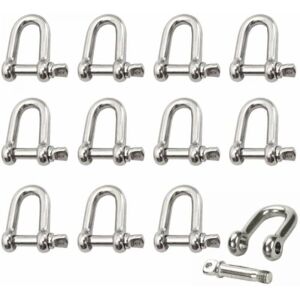 12pcs M4 stainless steel shackle, stainless steel lifting shackle chain, D-ring shackle pin, screw buckle, straight shackle, link chain lock Ymyny 12pcs M4 stainless steel shackle, stainless steel lifting shackle chain, D-ring shackle pin, screw buckle, straight shackle, link chain lock Ymyny