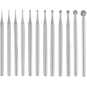Tlily - 12Pcs Round Shape Ball Burr Set - 3/32Inch Shank Jewelry Making Burs Engraving Bits Tlily - 12Pcs Round Shape Ball Burr Set - 3/32Inch Shank Jewelry Making Burs Engraving Bits
