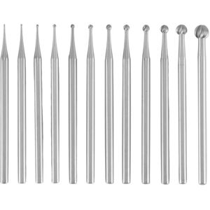 Tlily - 12Pcs Round Shape Ball Burr Set - 3/32Inch Shank Jewelry Making Burs Engraving Bits Tlily - 12Pcs Round Shape Ball Burr Set - 3/32Inch Shank Jewelry Making Burs Engraving Bits