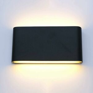 HOOPZI 12W led Outdoor Wall Lamp Waterproof Aluminum Wall Lights Porch Garden Corridor Wall Sconce Indoor Wall Light Warm White 3000K (Black) [Energy Class HOOPZI 12W led Outdoor Wall Lamp Waterproof Aluminum Wall Lights Porch Garden Corridor Wall Sconce Indoor Wall Light Warm White 3000K (Black) [Energy Class