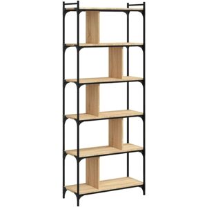 JINLEFU Bookcase 6-Tier Sonoma Oak 76x32x192 cm Engineered Wood vidaXL JINLEFU Bookcase 6-Tier Sonoma Oak 76x32x192 cm Engineered Wood vidaXL