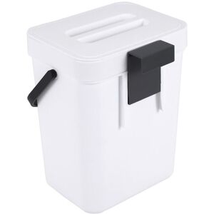 Tlily - 1.3 Gallon Kitchen Compost Bin Trash Can with Lid Food Waste Small and Light Bathroom White Tlily - 1.3 Gallon Kitchen Compost Bin Trash Can with Lid Food Waste Small and Light Bathroom White