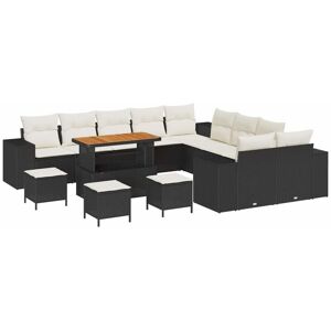 Vidaxl - Garden Sofa Set 14 pcs Black, Cream 110 x 55 x 71 cm Vidaxl - Garden Sofa Set 14 pcs Black, Cream 110 x 55 x 71 cm