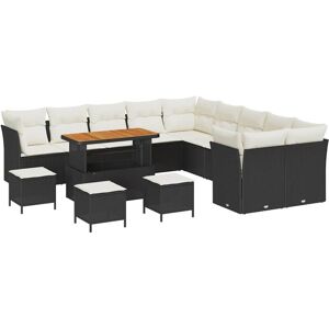Vidaxl - Garden Sofa Set 14 pcs Black and cream 110 x 55 x 71 cm Vidaxl - Garden Sofa Set 14 pcs Black and cream 110 x 55 x 71 cm
