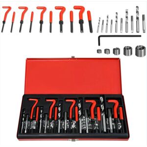 Csparkv - 131pcs Thread Repair Kits Including Helicoil Drill Bit Sleeves, M5 M6 M8 M10 M12 Threaded Socket Tool Kit with Steel Case for Car Engine Csparkv - 131pcs Thread Repair Kits Including Helicoil Drill Bit Sleeves, M5 M6 M8 M10 M12 Threaded Socket Tool Kit with Steel Case for Car Engine