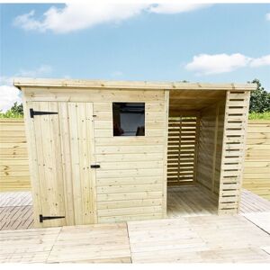 Marlborough - 14 x 5 Garden Shed Pressure Treated t&g pent Wooden Garden Shed + side storage + 1 Window (14' x 5' / 14ft x 5ft) (14 x 5) Marlborough - 14 x 5 Garden Shed Pressure Treated t&g pent Wooden Garden Shed + side storage + 1 Window (14' x 5' / 14ft x 5ft) (14 x 5)