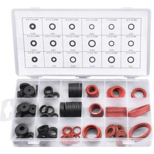 BEIJIYI 141 Pcs Rubber Gasket and Fiber Gasket, 18 Sizes Flat Seal Washer Assortment for Faucet, Valve, Pump, Plumbing - Black and Red BEIJIYI 141 Pcs Rubber Gasket and Fiber Gasket, 18 Sizes Flat Seal Washer Assortment for Faucet, Valve, Pump, Plumbing - Black and Red