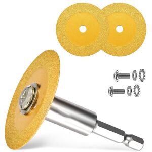 Tlily - 1/4In Hex Shank with 2PCS Diamond Cutting Blade Wheel for pvc Pipe Cutter,Mini Glasses Disc Glass,A Tlily - 1/4In Hex Shank with 2PCS Diamond Cutting Blade Wheel for pvc Pipe Cutter,Mini Glasses Disc Glass,A