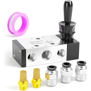 Tlily - 1/4Inch npt 5 Way 3 Position Air Hand Lever Operated Valve 4H210-08 Tlily - 1/4Inch npt 5 Way 3 Position Air Hand Lever Operated Valve 4H210-08