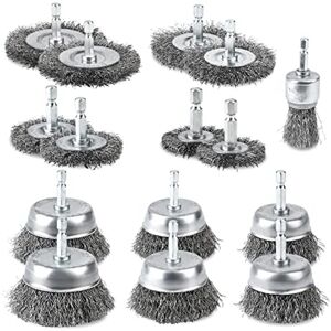 TLILY 15 Pack Wire Brush Set with 1/4 Inch Hex Shank, Cup for Drill, Mold Drill Bit TLILY 15 Pack Wire Brush Set with 1/4 Inch Hex Shank, Cup for Drill, Mold Drill Bit