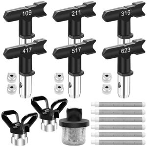 TLILY 15 Pieces Airless Paint Sprayer Tips Set,Reversible Nozzle with Spacer,Filter, Inlet Strainer and Tip Guards TLILY 15 Pieces Airless Paint Sprayer Tips Set,Reversible Nozzle with Spacer,Filter, Inlet Strainer and Tip Guards